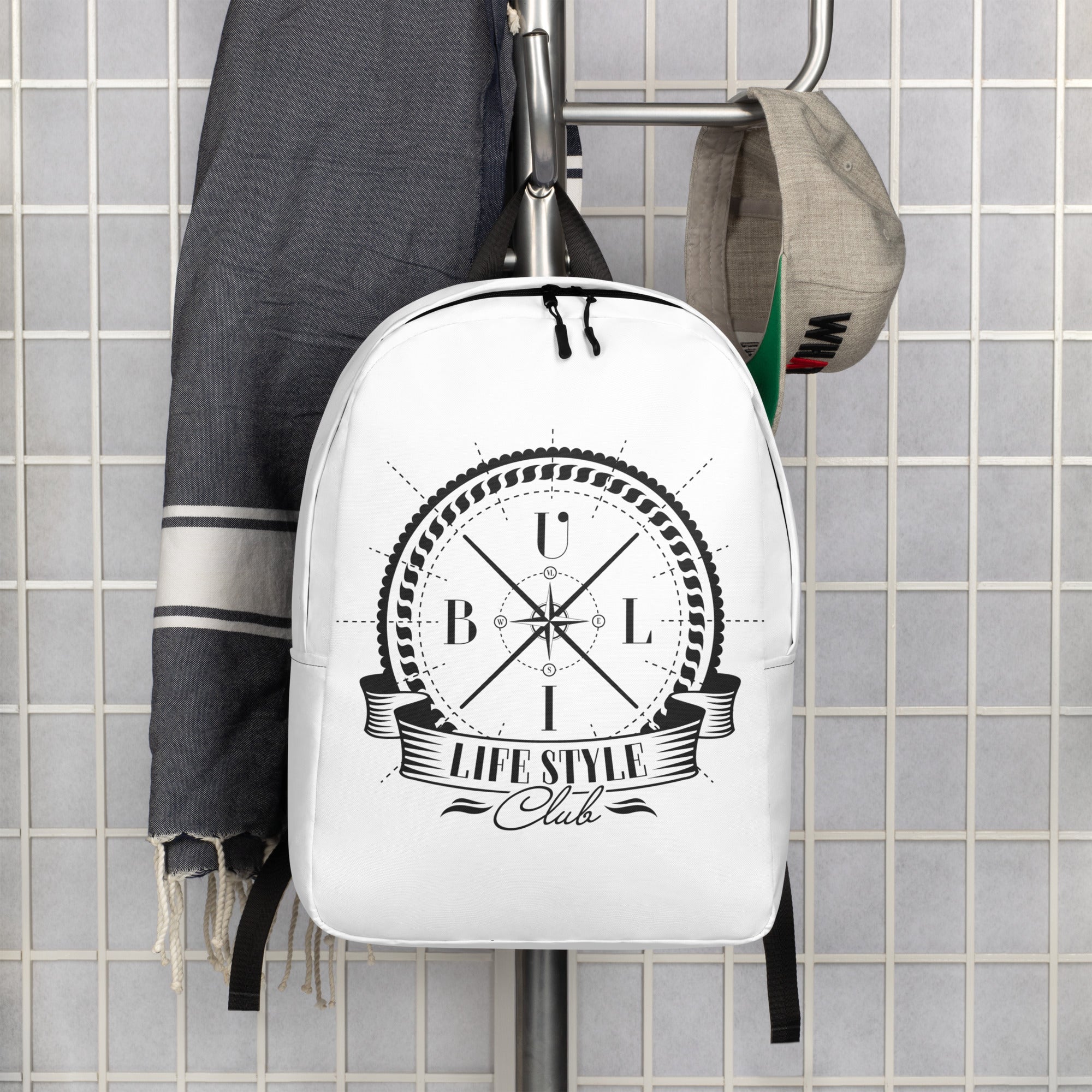 Buli reppu valkoinen edestä - Buli Lifestyle Club minimalist backpack