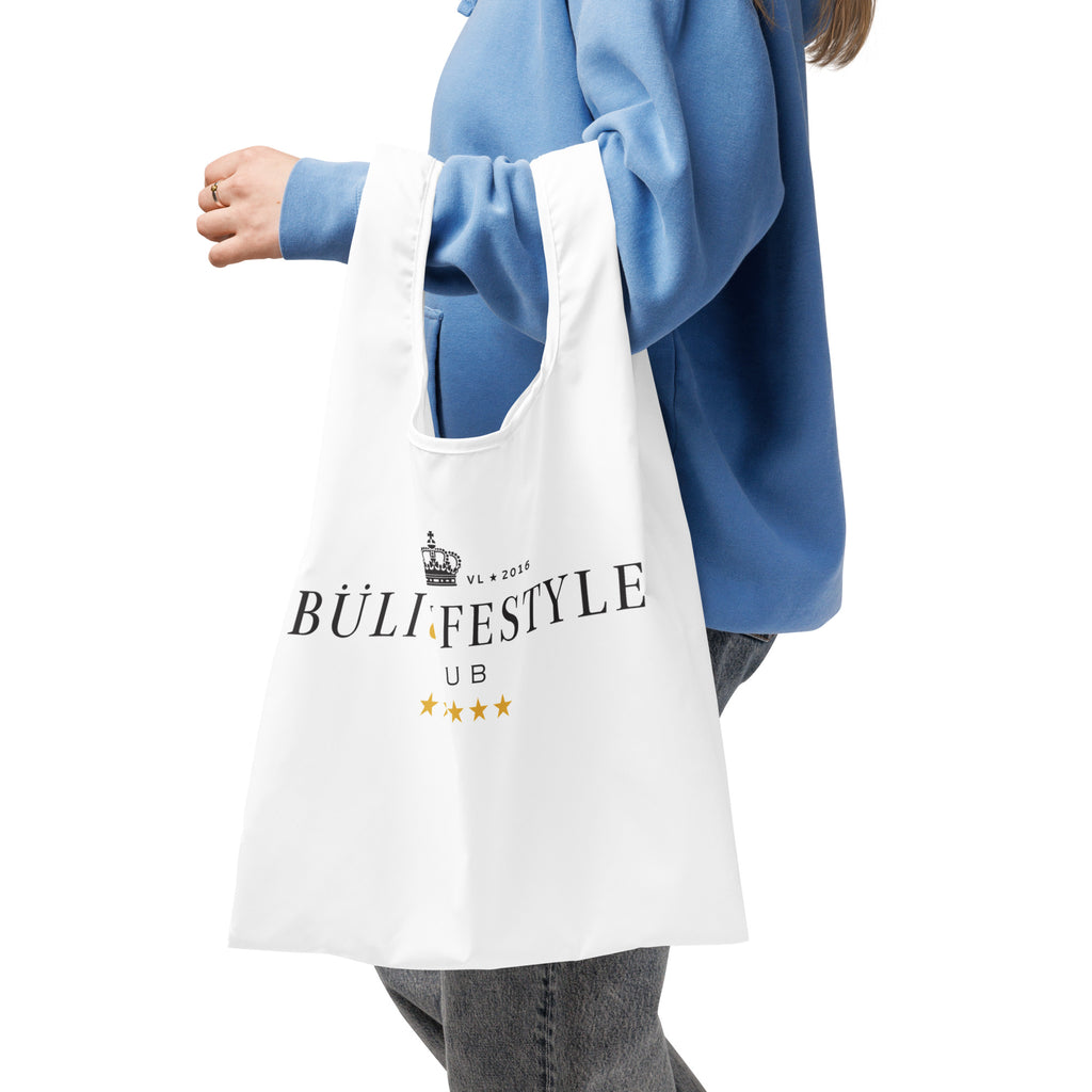 Buli ostoskassi valkoinen edestä yksityiskohta - suomalainen ostoskassi