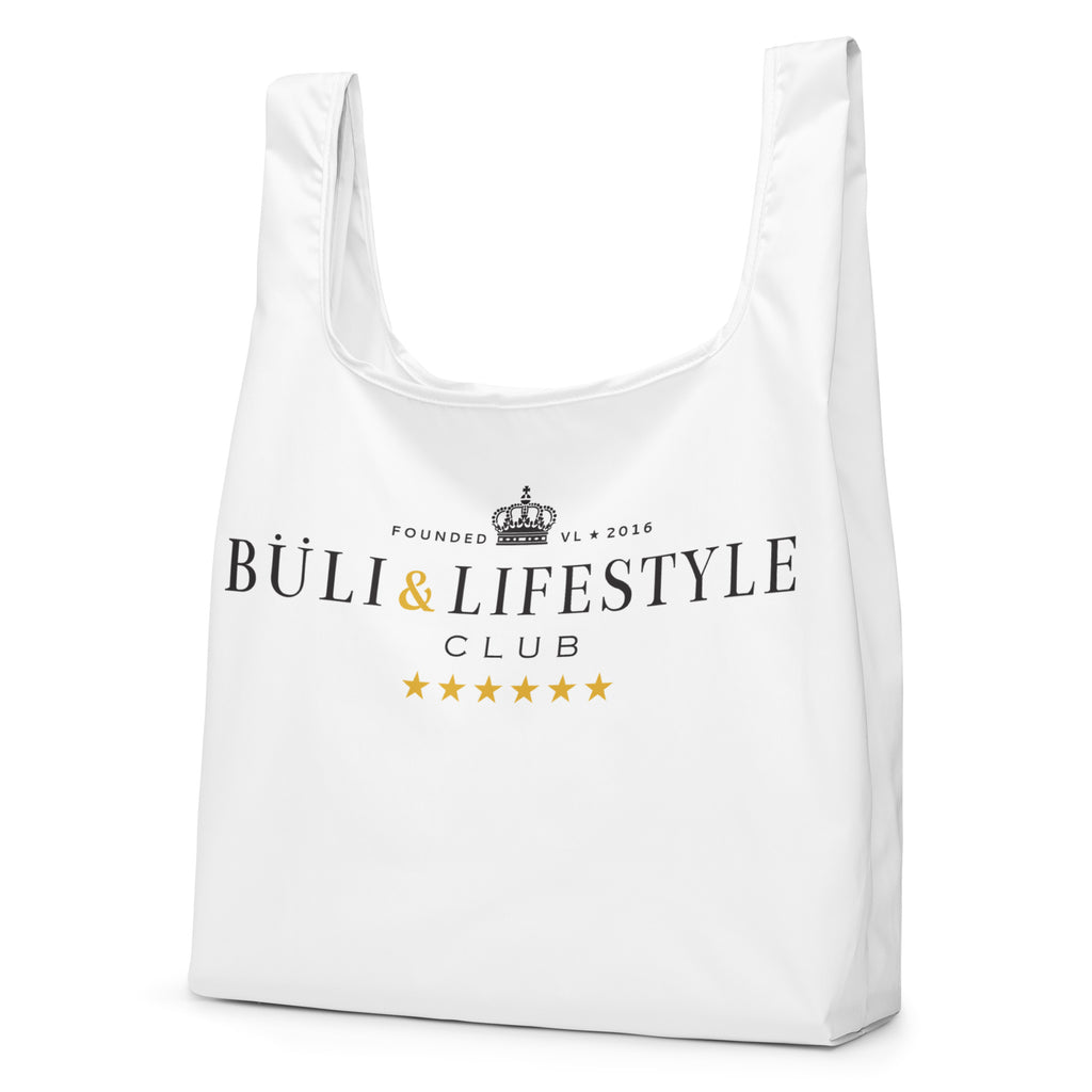 Buli ostoskassi valkoinen vasen - Buli Lifestyle Club shopping bag