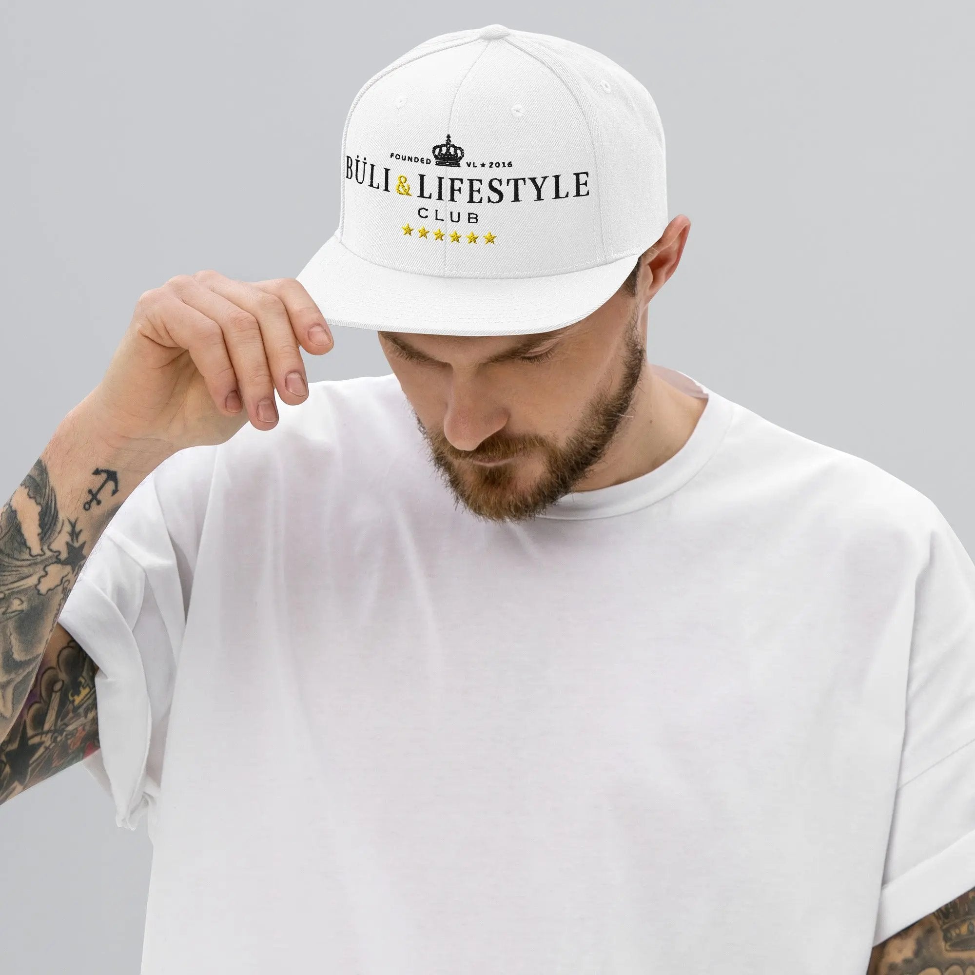 Mötikkä lippis valkoinen - Buli Lifestyle Club snapback cap streetwear
