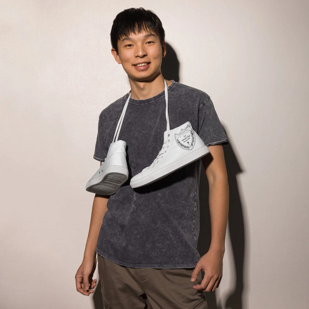 Domppa kengät valkoiset korkeavartiset - Buli Lifestyle Club canvas kengät