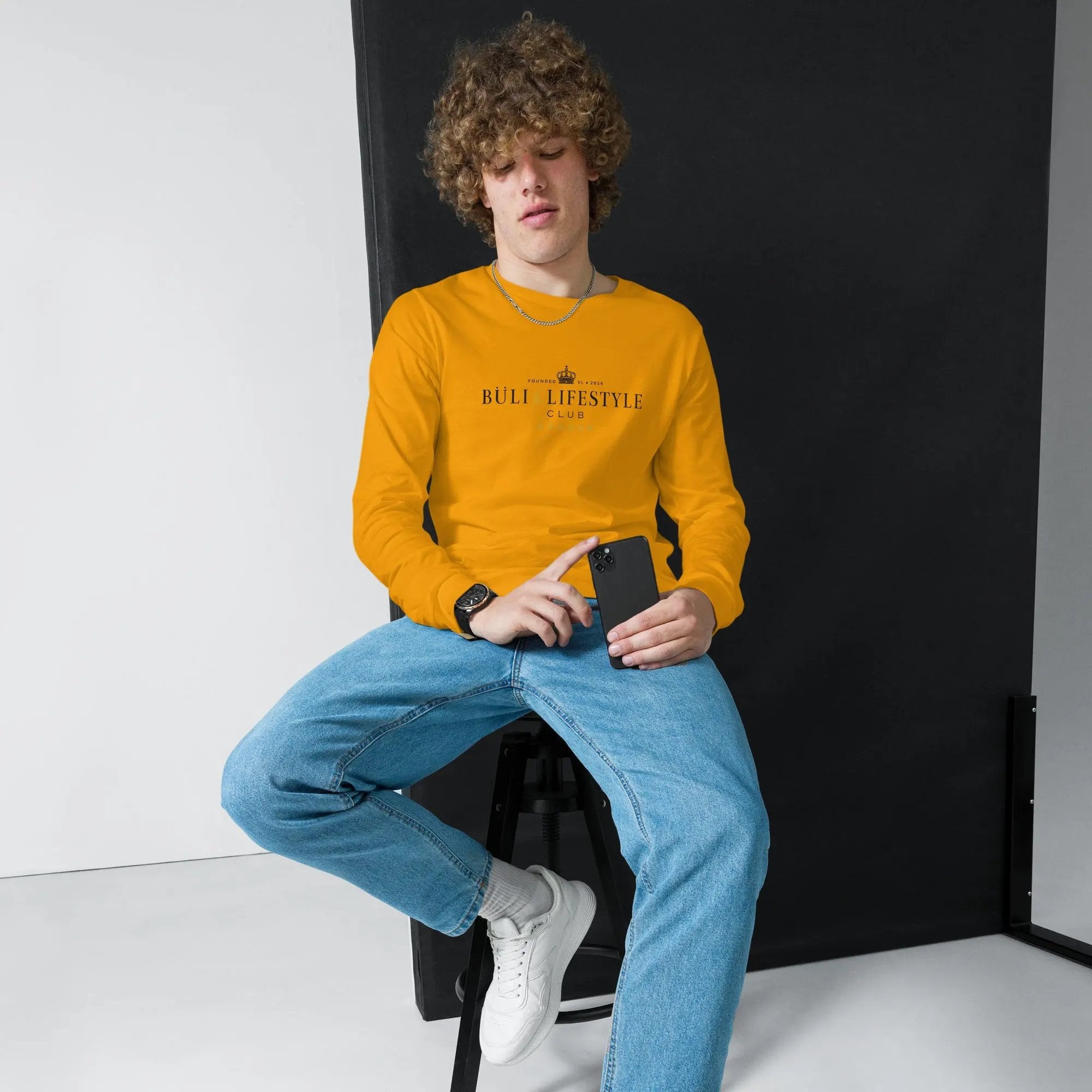 Buli Domppa kollari indigo blue - miesten collegepaita