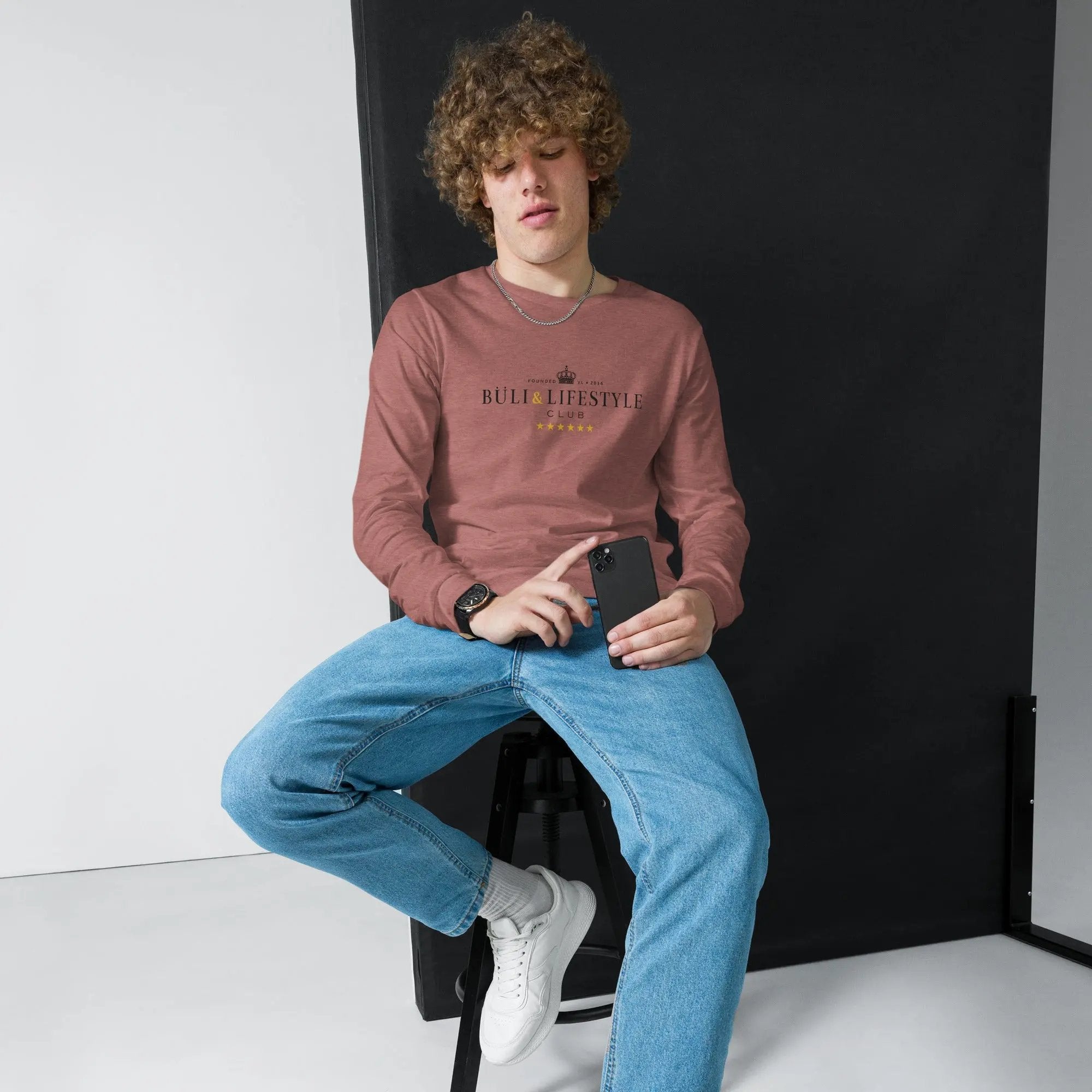 Buli Domppa kollari dark heather - crew neck Buli