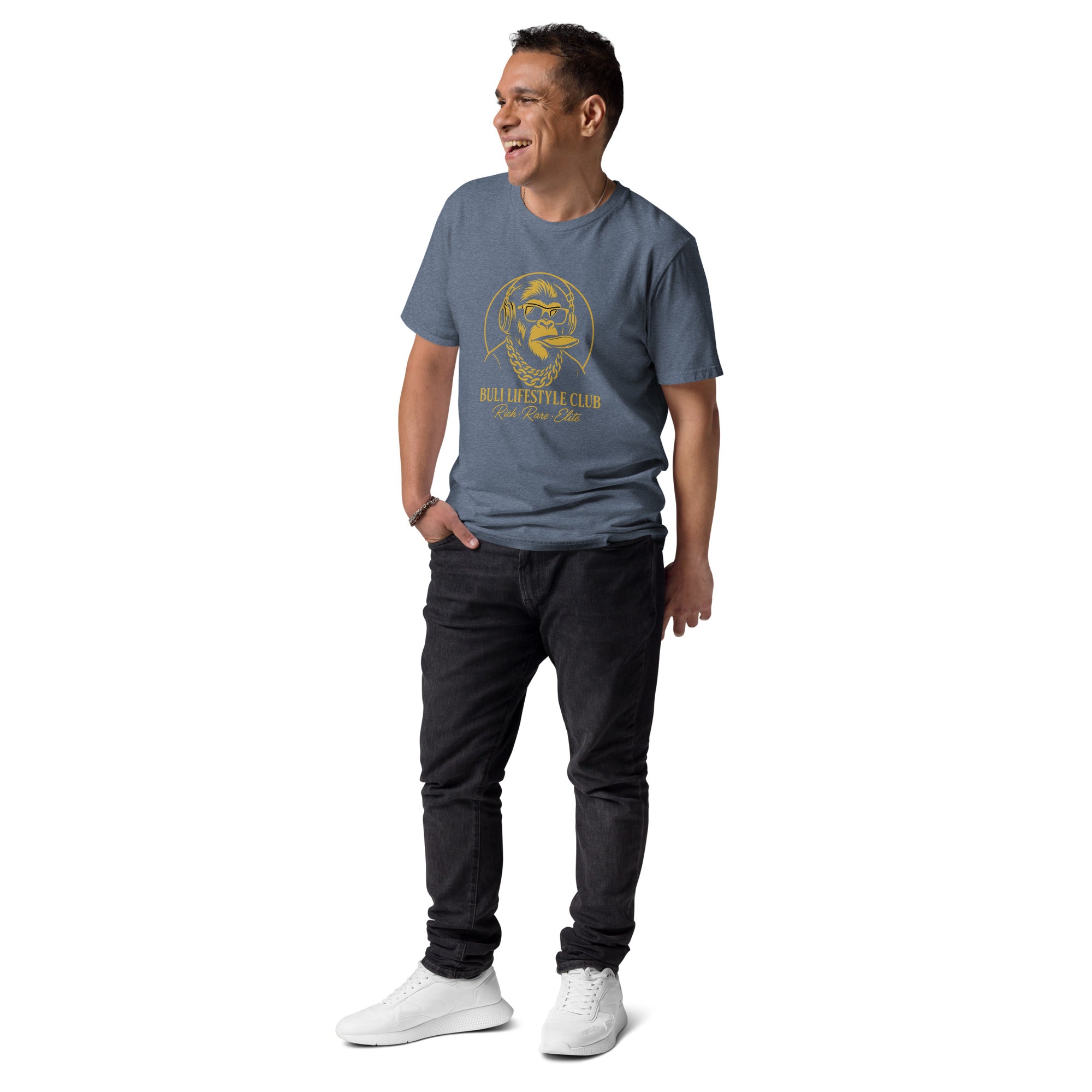 Buli Golden Ape orgaaninen t-paita dark heather blue - Buli Lifestyle Club