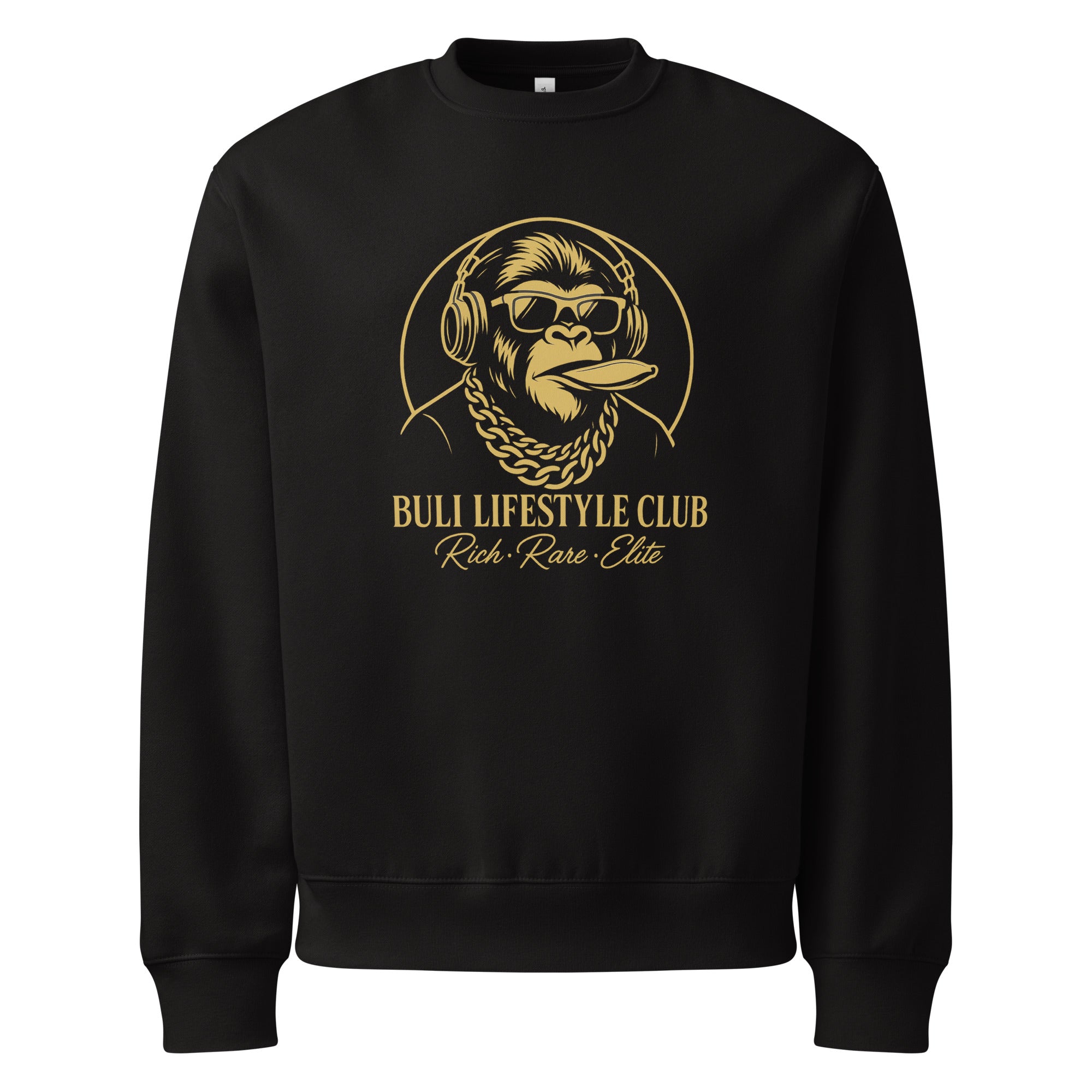 Buli Golden Ape DJ heavy collari musta edestä - Buli streetwear