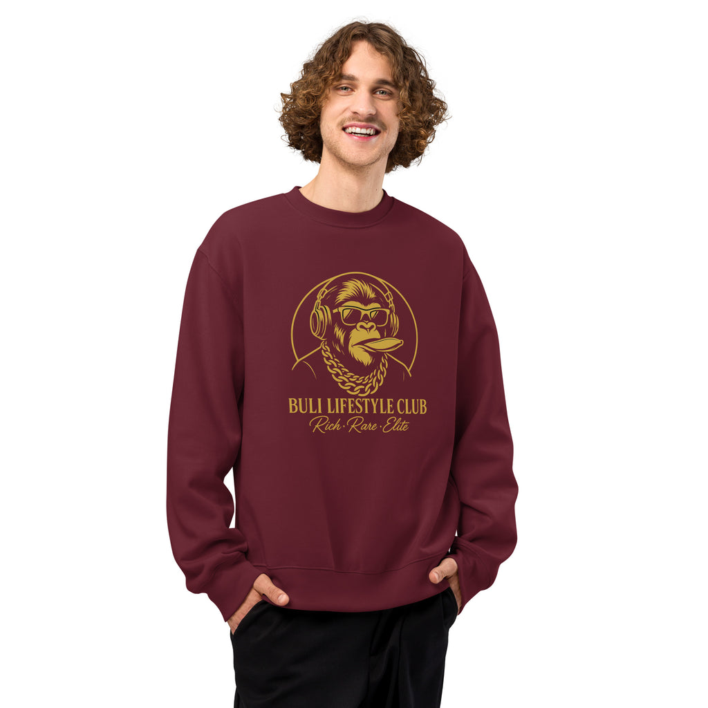 Buli Golden Ape DJ heavy collari maroon - Buli Lifestyle Club oversized sweatshirt